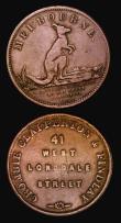 London Coins : A187 : Lot 1299 : Australia Halfpenny Tokens (2) 1863 D.T. Mulligan, Rockhampton, Queensland KM#Tn177 Good Fine, Cromb...