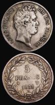 London Coins : A187 : Lot 1351 : France 5 Francs (2) 1831 W GF-VF and 1849A nicely toned VF or better