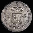 London Coins : A187 : Lot 1423 : Netherlands East Indies - Batavian Republic One Eighth Gulden 1802 Reverse: Sailing ship within inne...