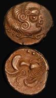 London Coins : A187 : Lot 1519 : Celtic - Armorica (Channel Islands and North West Gaul) Billon Stater, Obverse Head right with corde...