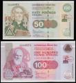 London Coins : A187 : Lot 438 : Scotland Clydesdale Bank 6th January 2001 issues (2) 100 Pounds and 50 Pounds Pick 229C and 229D AU-...