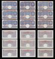 London Coins : A187 : Lot 60 : One Pound Peppiatt blue B249 issued 1940 (14) a high grade group one or two lightly discoloured but ...