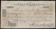 London Coins : A188 : Lot 112 : Saffron & Walden Bank Essex Five Pounds dated 1824 series No.3182 for Ja. Searle, Ja. Searle Jnr...