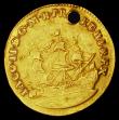 London Coins : A188 : Lot 1163 : Touch piece in gold James II 19mm diameter. Obverse: Ship IACO II D G M B FR ET HI REX, Reverse: St....