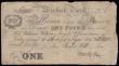London Coins : A188 : Lot 118 : Wisbech Bank £1 dated 16 Sept 1825 No.3416 for James Hill & Son (Outing 2384a), about Fine...