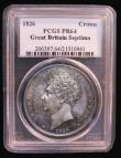 London Coins : A188 : Lot 1185 : Crown 1826 SEPTIMO Esc 257 deeply toned FDC and graded PR64 by PCGS rare and desirable thus