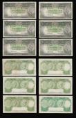 London Coins : A188 : Lot 130 : Australia 1 Pounds (6) green young QE II Coombs and Wilson Pick 34 (12) generally collectable circul...