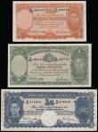 London Coins : A188 : Lot 138 : Australia George VI facing portrait signed Armitage and Mc Farlane (1942) (3) 5 Pounds S/N R/63 3129...