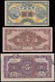London Coins : A188 : Lot 149 : China (3) 5 Dollars Kwang Tung Province Canton 1918 GVF blue bankers stamp left edge, 1 Yuan brown 1...