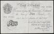 London Coins : A188 : Lot 39 : Five Pounds Peppiatt white B255 thick paper dated 13 Jan.1945 prefix H15, bank stamp reverse, AVF tw...