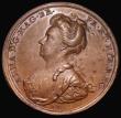 London Coins : A188 : Lot 551 : Battle of Ramilles 1706 35mm diameter in bronze by J. Croker, Obverse: Bust left, draped ANNA . D. G...