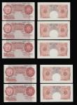London Coins : A188 : Lot 60 : Ten Shillings O'Brien B271 (7) being a run of consecutives B28Y 197326-197332 AU-Unc