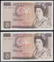 London Coins : A188 : Lot 79 : Ten Pounds QE2 and Florence Nightingale, Somerset B346 issued 1980, first series (2 consecutives) U2...