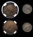 London Coins : A188 : Lot 826 : Hong Kong One Cent 1902 KM#11 in an NGC holder 'AU Details - Corrosion' , New Zealand Sixp...