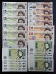 London Coins : A188 : Lot 89 : Ten Pounds Salmon Charles Darwin 2012 (2) consecutives LD05 213055 and 056, Cleland Polymer Jane Aus...