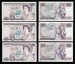 London Coins : A189 : Lot 110 : Page (5) Twenty Pounds Shakespeare 1970 B328 (3) prefixes A13, D01 and D47, Ten Pounds Lion and Key ...