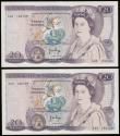 London Coins : A189 : Lot 120 : Twenty Pounds Page B328 issued 1970 first series William Shakespeare on reverse, Pick380b (2 consecu...