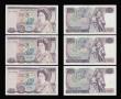 London Coins : A189 : Lot 124 : Twenty Pounds Page B328 issued 1970 first series William Shakespeare on reverse, Pick380b (5 consecu...