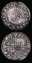 London Coins : A189 : Lot 1335 : Sixpence Elizabeth I 1568 8 over 7, Intermediate Bust, ear shows, S.2562, mintmark Coronet, 2.84 gra...
