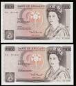 London Coins : A189 : Lot 141 : Ten Pounds Somerset B347 issued 1980 last series (2 consecutives) 31L 271533 and 271534 UNC