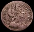 London Coins : A189 : Lot 1791 : Halfpenny 1699 Date in Legend, GVLIELMV error legend also with No Stop after Date, Peck does not rec...