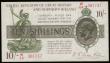 London Coins : A189 : Lot 21 : Ten Shillings Warren Fisher T33 issued 1927 last series W/64 307757, Northern Ireland in title, VF o...