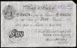 London Coins : A189 : Lot 27 : Five Pounds Harvey white B209a dated 4th April 1924 London S/N 335/D 89979, VF bankers stamp front t...