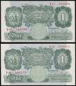 London Coins : A189 : Lot 30 : One Pound Catterns B225 issued 1930 (2) R51 724888 GEF-AU and T35 948072 GVF