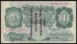 London Coins : A189 : Lot 32 : One Pound Peppiatt B239A Guernsey overprint E23A 814875, "Withdrawn from circulation September ...