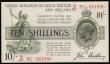 London Coins : A189 : Lot 4 : Ten Shillings Bradbury Third Issue T20 Red Dash in No. in serial number, 16th December 1918 serial n...