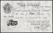 London Coins : A189 : Lot 45 : Five Pounds Peppiatt white B255 thick paper dated 20th December 1944 S/N E94 034061, firm and pleasi...