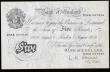 London Coins : A189 : Lot 73 : Five Pounds O'Brien dated 1st August 1956, S/N D56A 067336 EF or better EX LCA Organ Pipe Hoard...