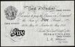 London Coins : A189 : Lot 74 : Five Pounds O'Brien white B276 dated 16th May 1956 S/N C89A 034854, EF