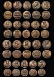 London Coins : A189 : Lot 745 : Kings and Queens of England by J. Dassier 1731, the full 34-piece set comprising William I, William ...