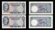 London Coins : A189 : Lot 78 : Five Pounds O'Brien B280 Helmeted Britannia issued 1961 (4) prefix H53, H59, H60, H62 generally...