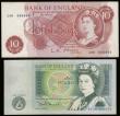 London Coins : A189 : Lot 80 : Block numbers One Pound Somerset Isaac Newton BS34 555555 EF and Ten Shillings O'Brien Britanni...