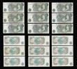 London Coins : A189 : Lot 94 : One Pound Fforde QE2 portrait & Seated Britannia B307 G reverse 1967 mid prefixes (15) Unc (9), ...