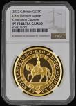 London Coins : A190 : Lot 547 : Two Hundred Pounds 2022 Queen Elizabeth II Platinum Jubilee 2oz. Gold Proof S.OC5 Reverse: A new ren...