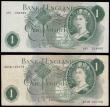 London Coins : A191 : Lot 103 : One Pound O'Brien QEII Portrait first series A51 234495 AU, B283 replacement A05N 125772 Fine a...