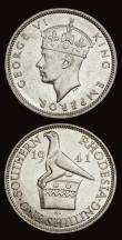 London Coins : A191 : Lot 1120 : Southern Rhodesia Shillings (2) 1941 bright EF and 1937 GVF with a scratch obverse