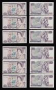 London Coins : A191 : Lot 133 : Twenty Pounds Page B328 issued 1970 first series William Shakespeare on reverse, Pick380b (10 consec...