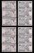 London Coins : A191 : Lot 135 : Twenty Pounds Page B328 issued 1970 first series William Shakespeare on reverse, Pick380b (10 consec...