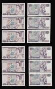 London Coins : A191 : Lot 136 : Twenty Pounds Page B328 issued 1970 first series William Shakespeare on reverse, Pick380b (10 consec...