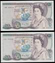 London Coins : A191 : Lot 162 : Twenty Pounds Gill B355 issued 1988 (2) prefix 19W and 02N both UNC