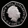 London Coins : A191 : Lot 326 : Fifty Pence 2022 Birmingham Games Platinum Proof S-H104 FDC (only 30 minted) uncased in a plastic ca...