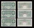 London Coins : A191 : Lot 54 : One Pound Peppiatt (5) 1934 B238 55M 875620 EF, B239 Last Series L34A 874257 near VF, 1948 unthreade...