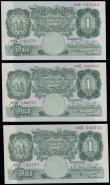 London Coins : A191 : Lot 55 : One Pound Peppiatt B238 (3 consecutives) 64E 540320 - 322 AU-Unc