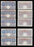London Coins : A191 : Lot 63 : One Pound Peppiatt Blue B249 (8) a useful group generally VF-AU