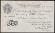 London Coins : A191 : Lot 71 : Five Pounds Peppiatt white B255 thick paper dated 6 June 1945 S/N J38 069668, EF or better with the ...