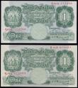 London Coins : A191 : Lot 72 : One Pound Peppiatt B258 issued 1948 unthreaded (2) prefix R16A EF-AU and R60A AU-Unc